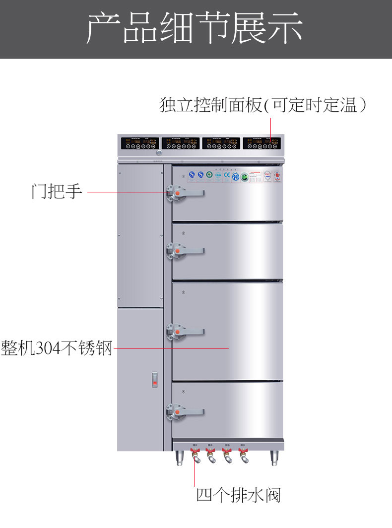 馳能多門蒸柜局部細節1