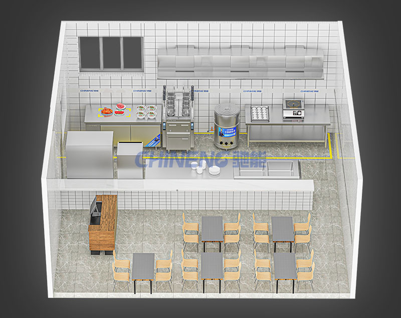 風味粉面湯粉面粥店3D效果圖