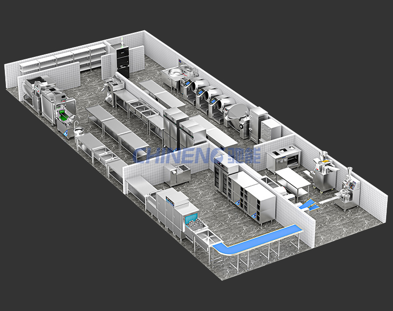 200-300人基礎套餐智能食堂3D效果圖